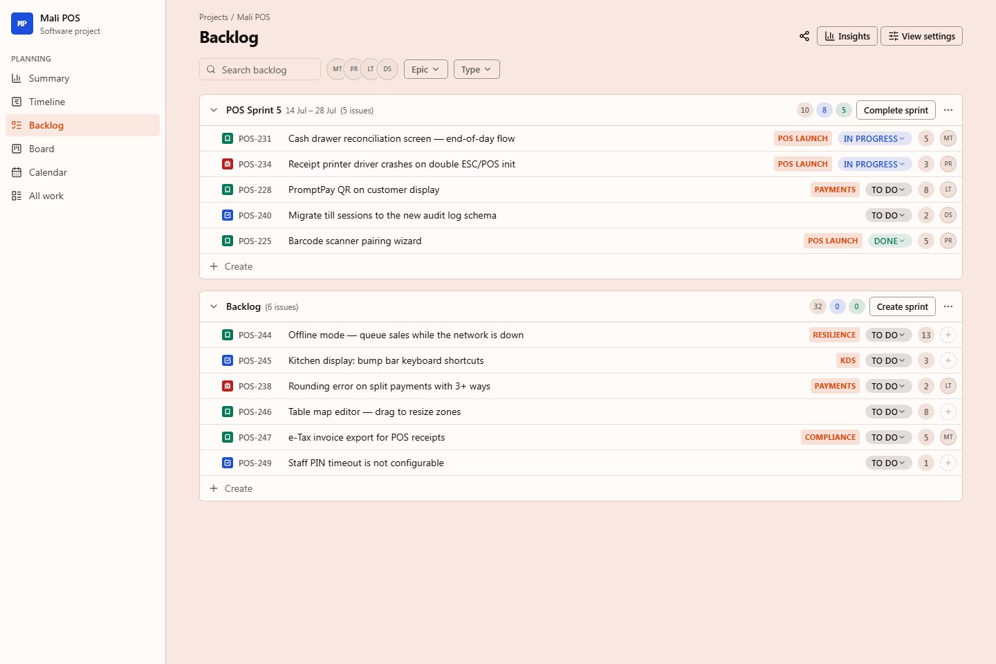 BacklogPage preview