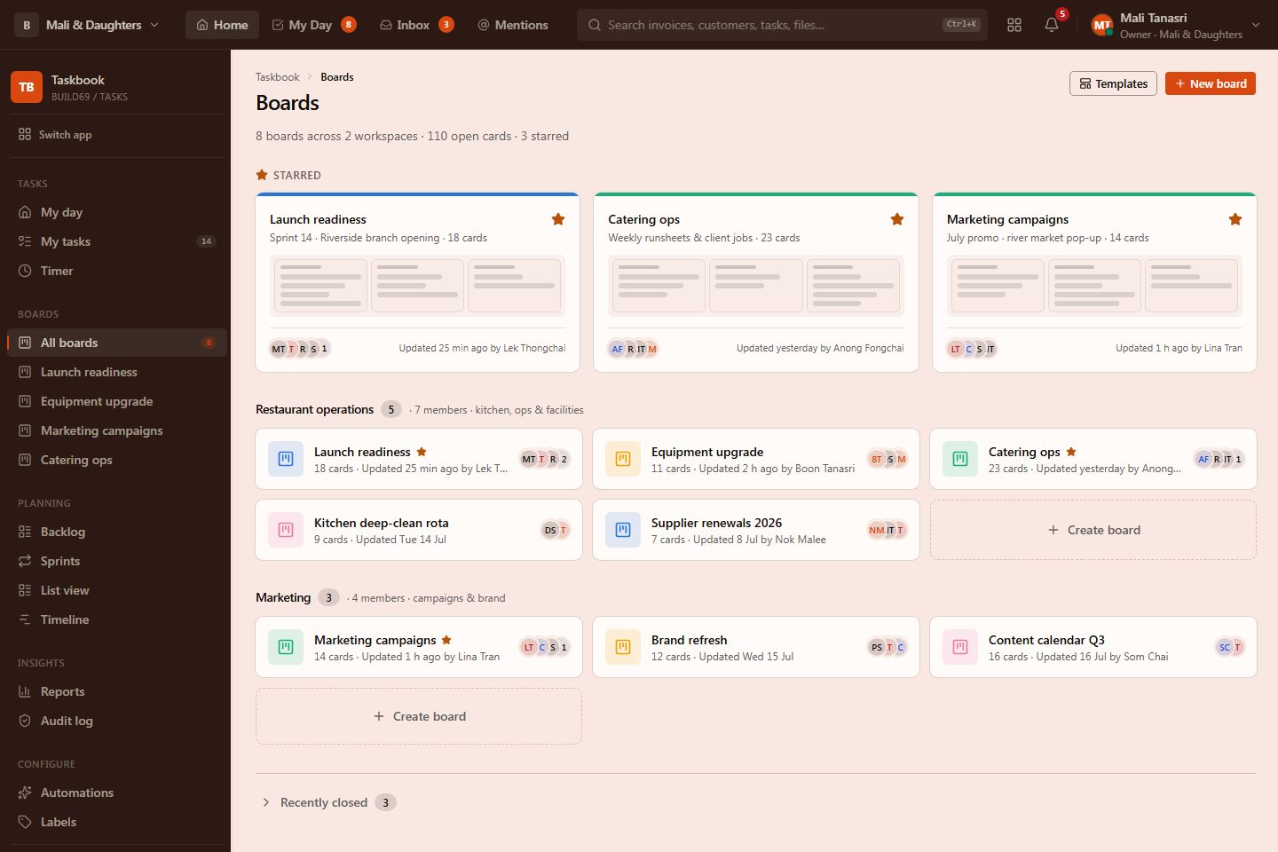 BoardsPage preview