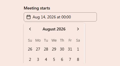 DateTimePicker preview