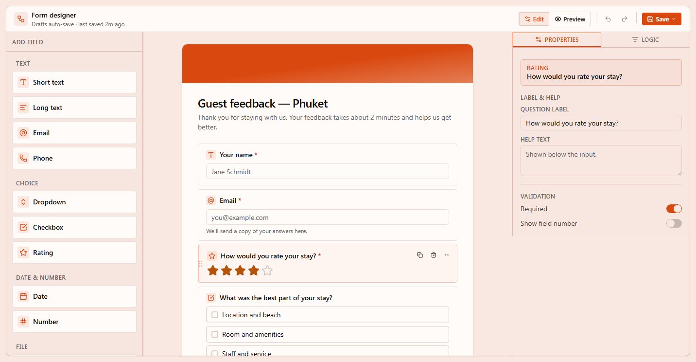 FormBuilderCanvas preview