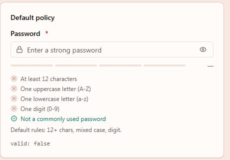 PasswordInput preview