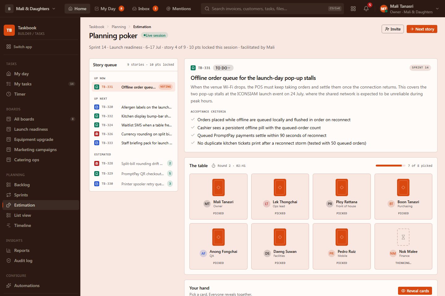 PlanningPokerPage preview