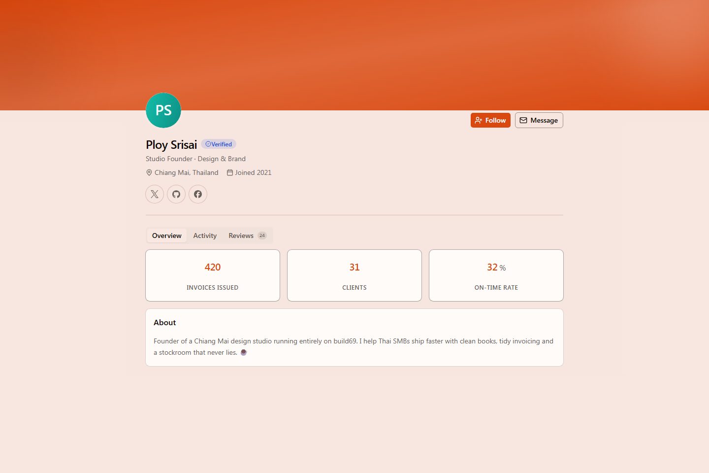 Profile preview