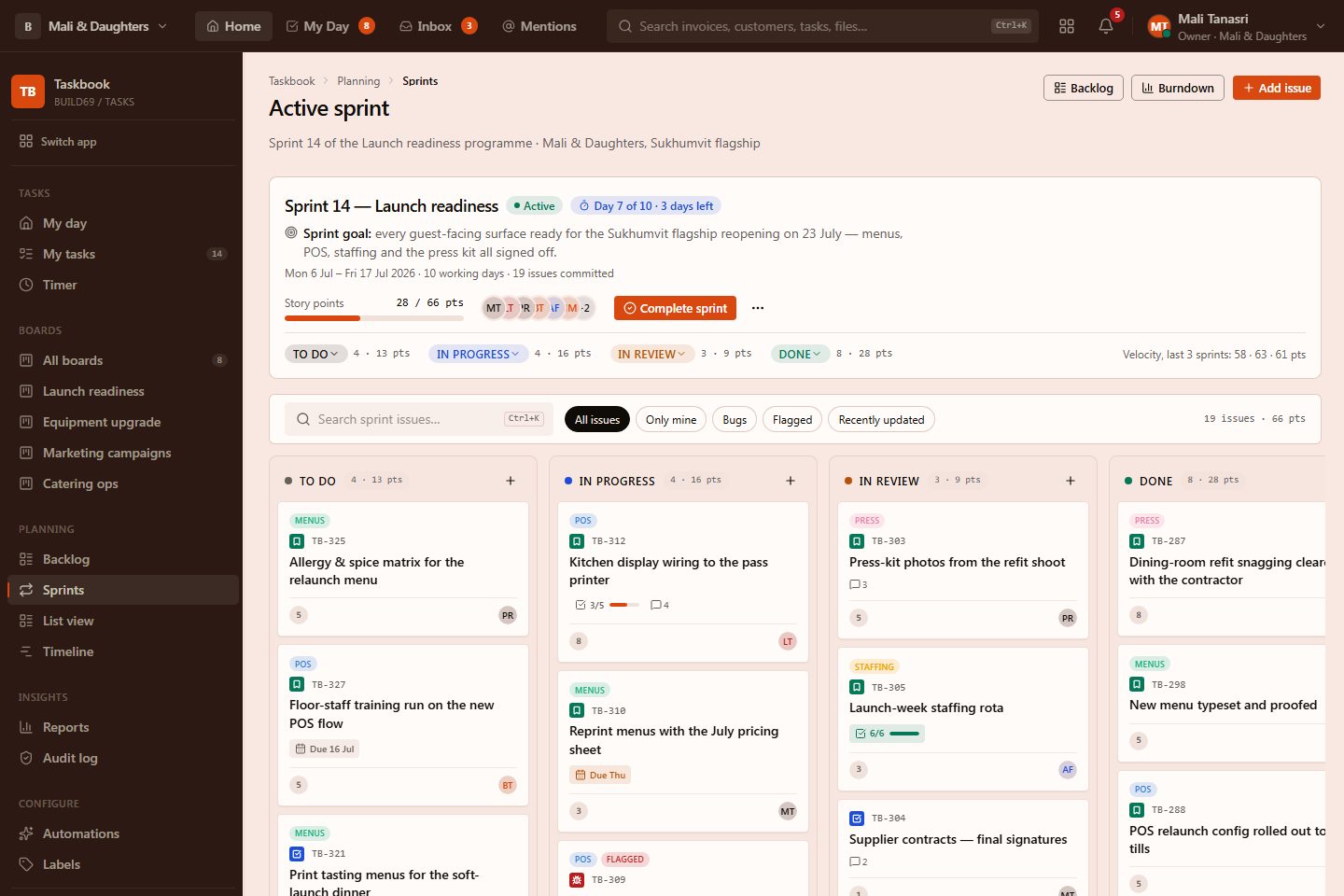 SprintBoardPage preview