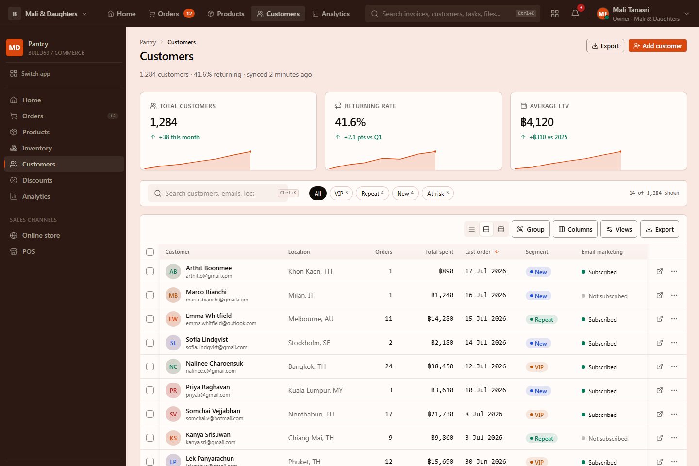 StoreCustomersPage preview