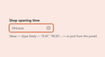 TimePicker preview